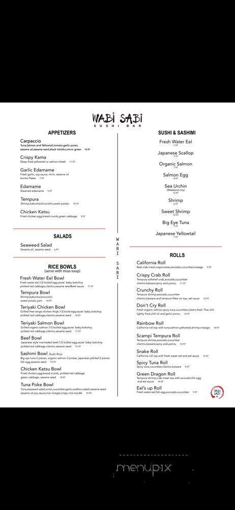 Wabi Sabi - Santa Barbara, CA menu_pic