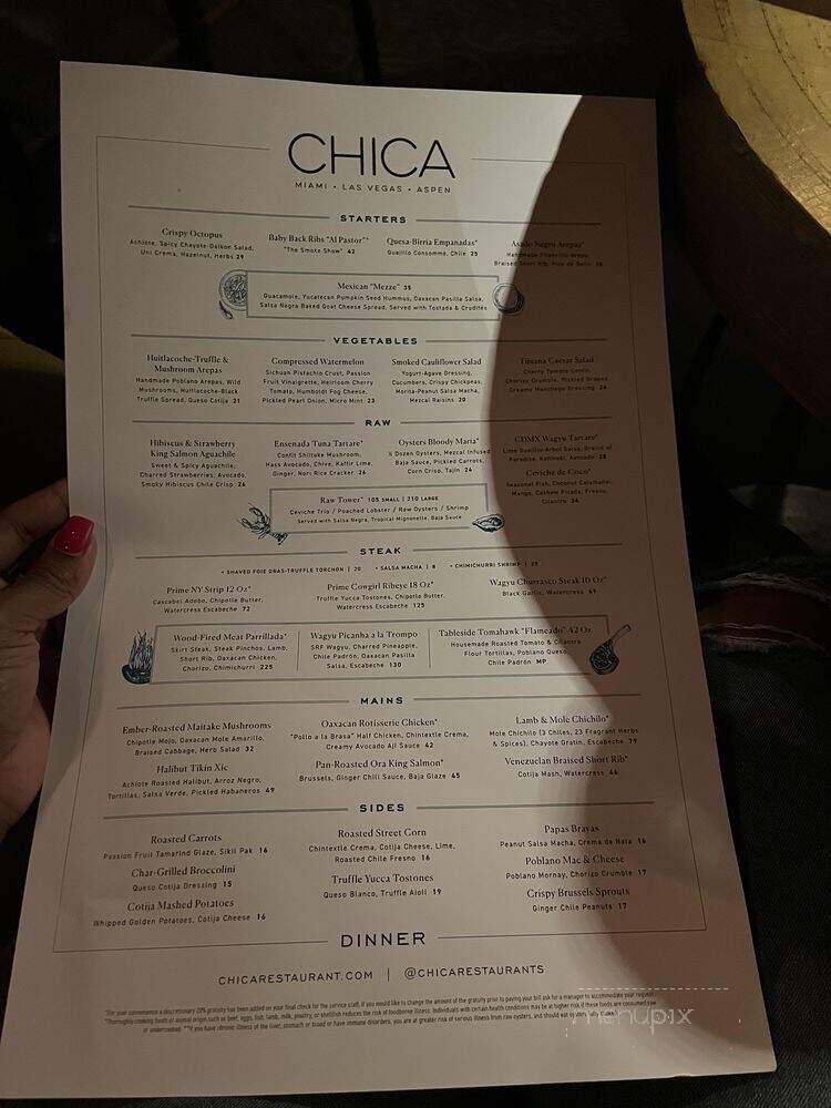 Chica Miami - Miami, FL menu_pic