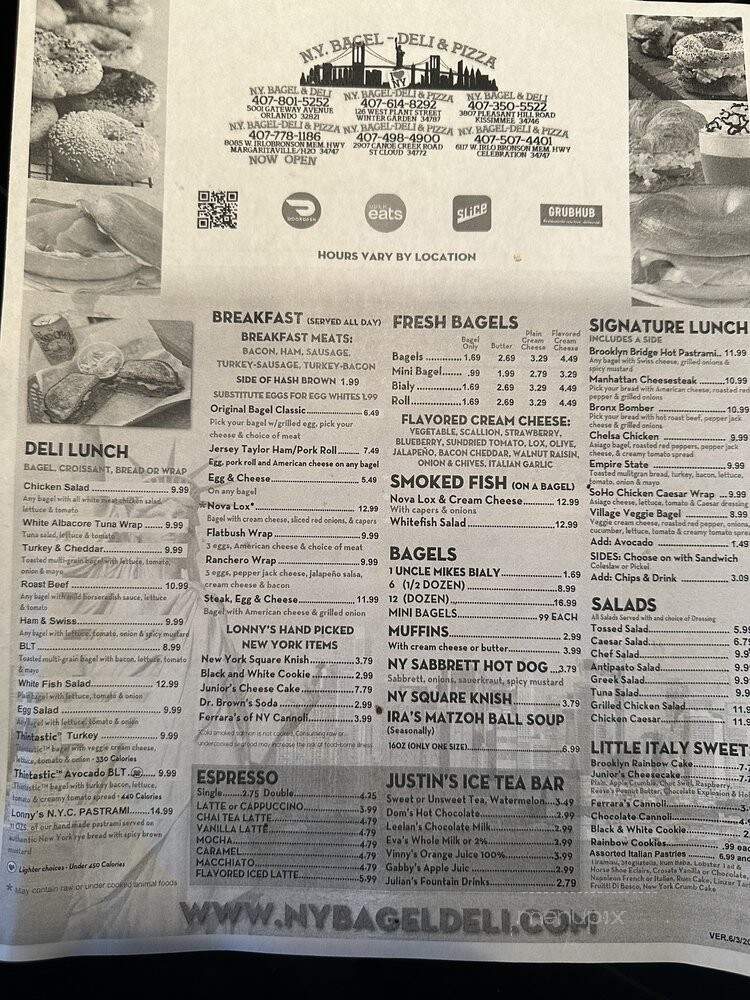 NY Bagel & Deli - Orlando, FL menu_pic