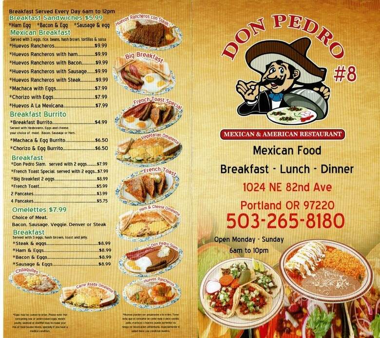 Don Pedro Mexican Food - Portland, OR menu_pic