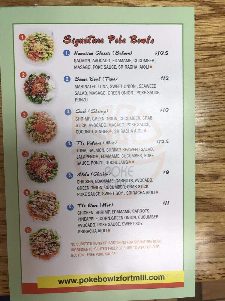 Poke Bowlz - Fort Mill, SC menu_pic