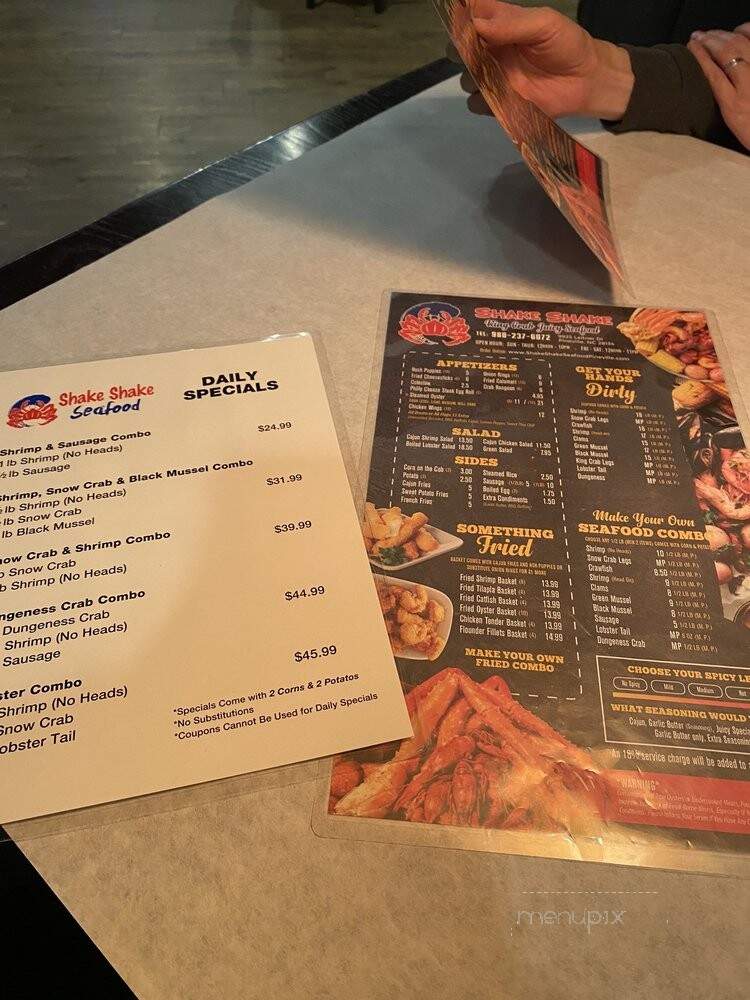 Shake Shake Seafood - Pineville, NC menu_pic