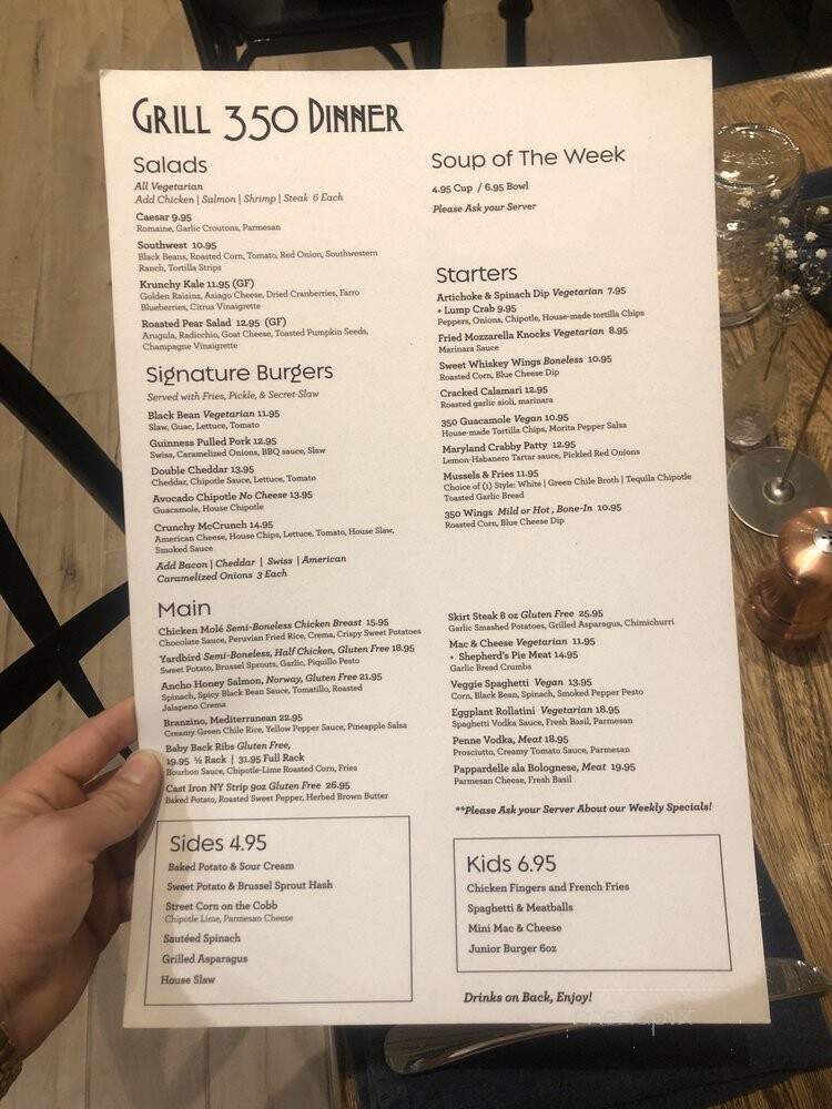 Grill 350 - West Orange, NJ menu_pic