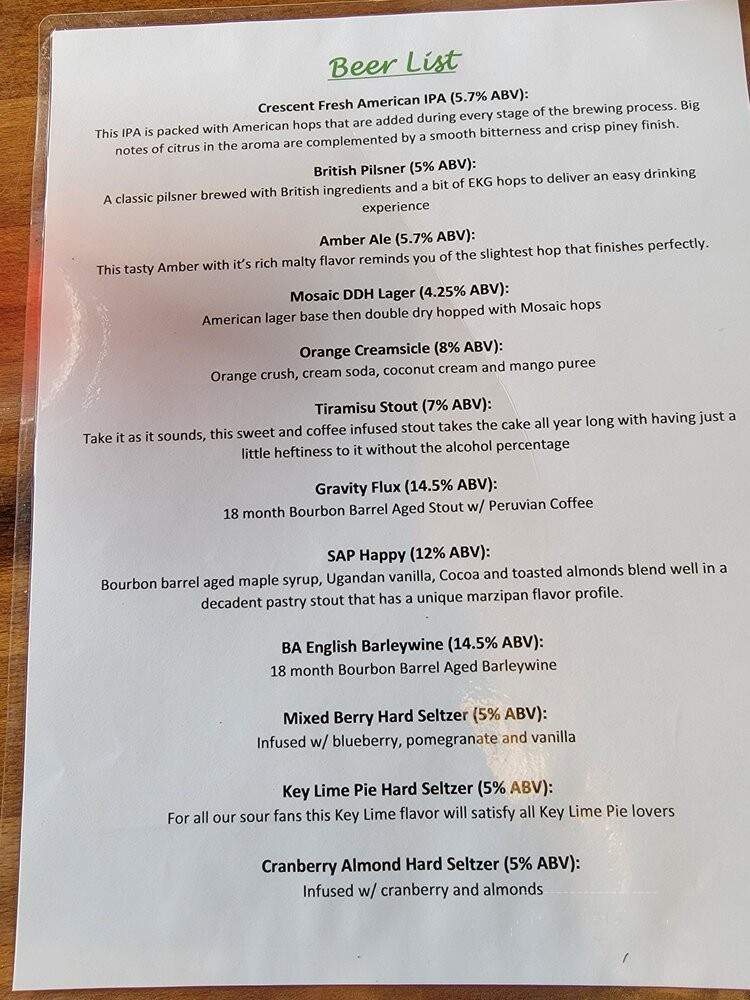 Ellison Brewing Company - Indianapolis, IN menu_pic