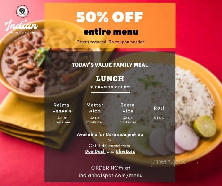 Indian Hotspot - San Ramon, CA menu_pic