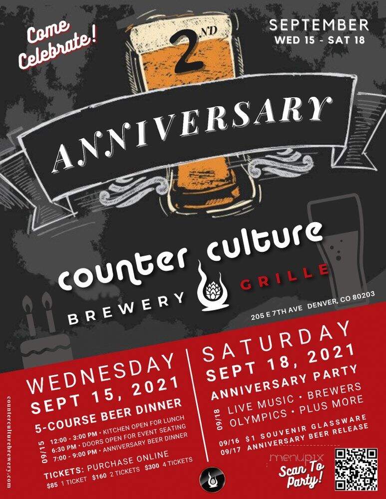 Counter Culture Brewery + Grille - Denver, CO menu_pic
