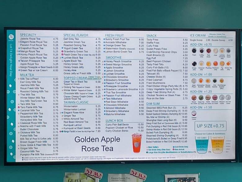 T4 Arden - Sacramento, CA menu_pic