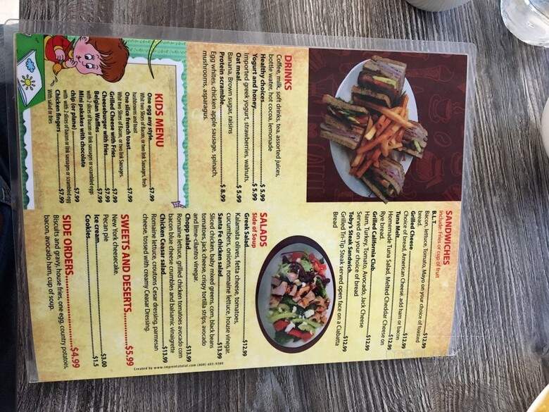 Toby's Cafe - San Jose, CA menu_pic