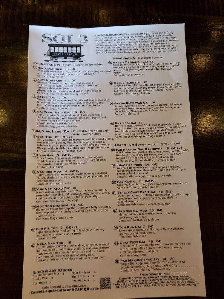 Soi 3 Thai Street Food - Kennesaw, GA menu_pic