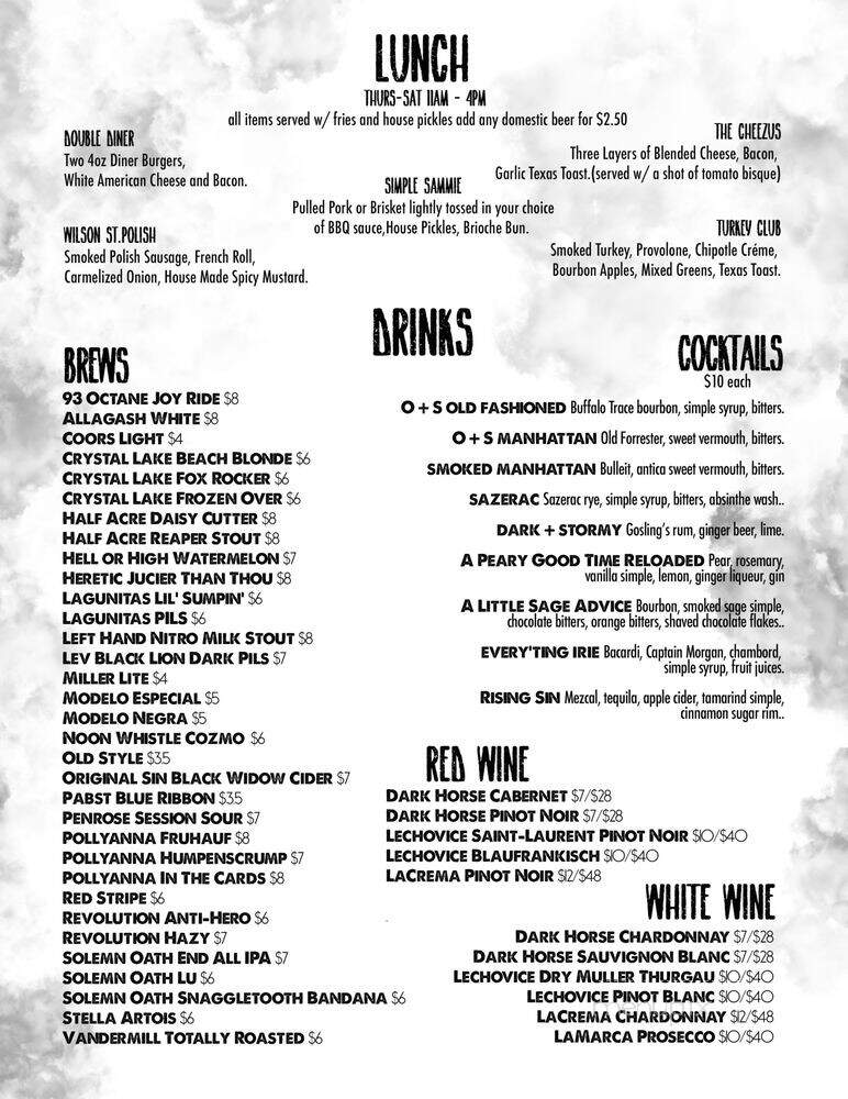 Oak + Swine - Batavia, IL menu_pic