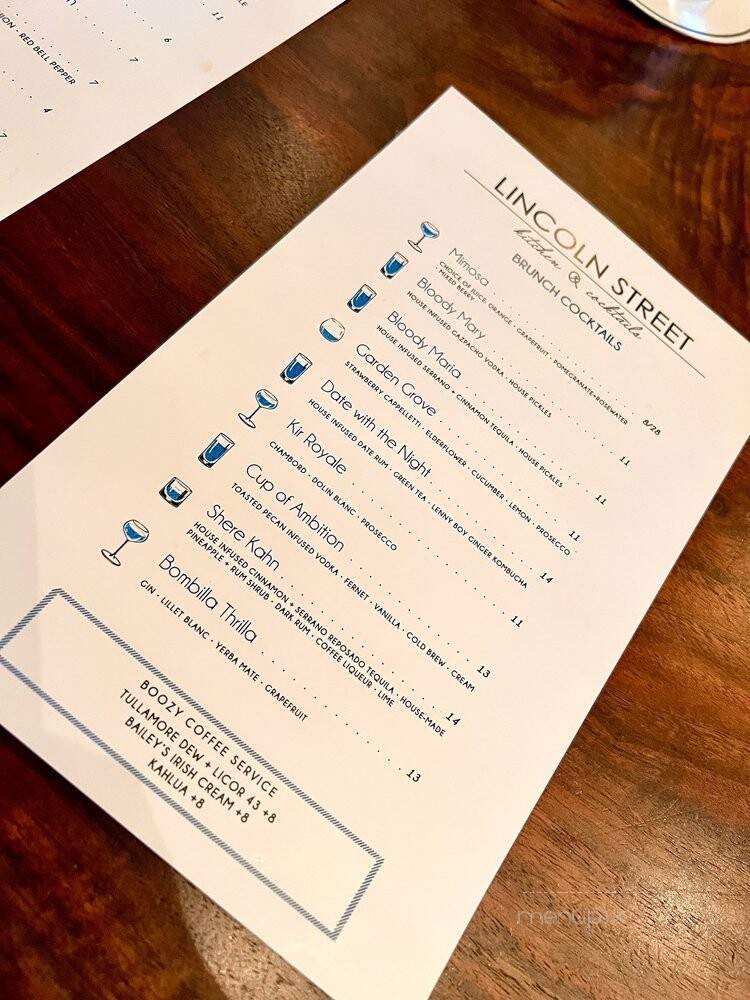 Lincoln Street Kitchen & Cocktails - Charlotte, NC menu_pic