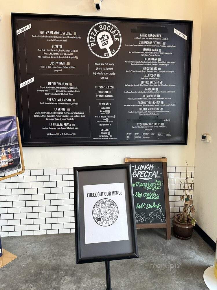 Pizza Sociale - Los Angeles, CA menu_pic