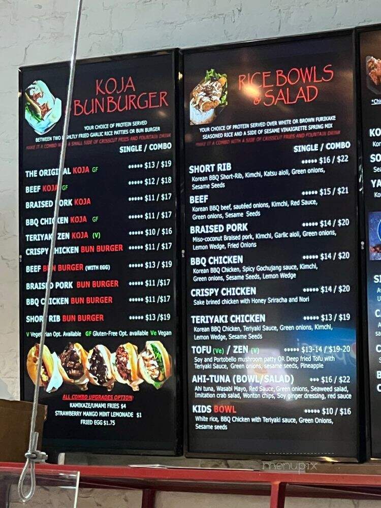 Koja Kitchen - Sacramento, CA menu_pic