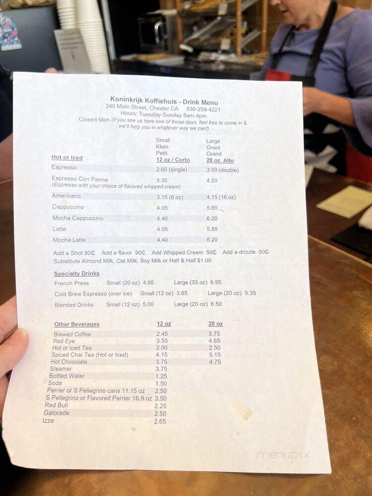 Koninkrijk Koffie - Chester, CA menu_pic