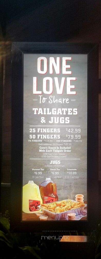 Raising Cane's Chicken Fingers - Stanton, CA menu_pic