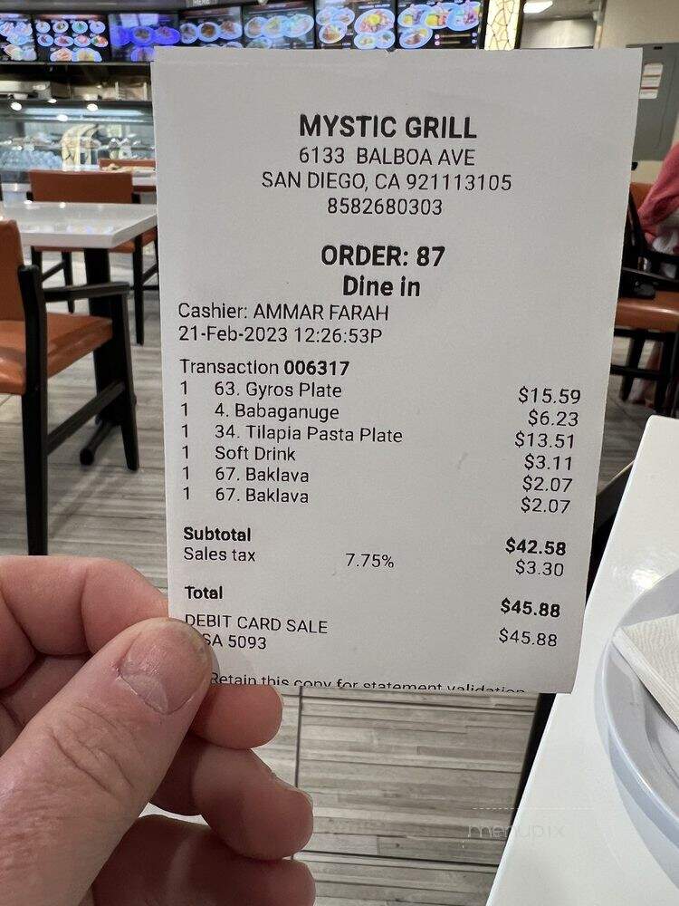 Mystic Grill - San Diego, CA