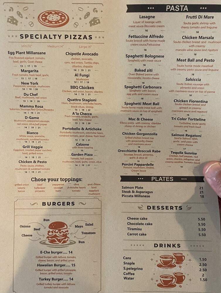 E Che Pizza & Pasta - West Los Angeles, CA menu_pic