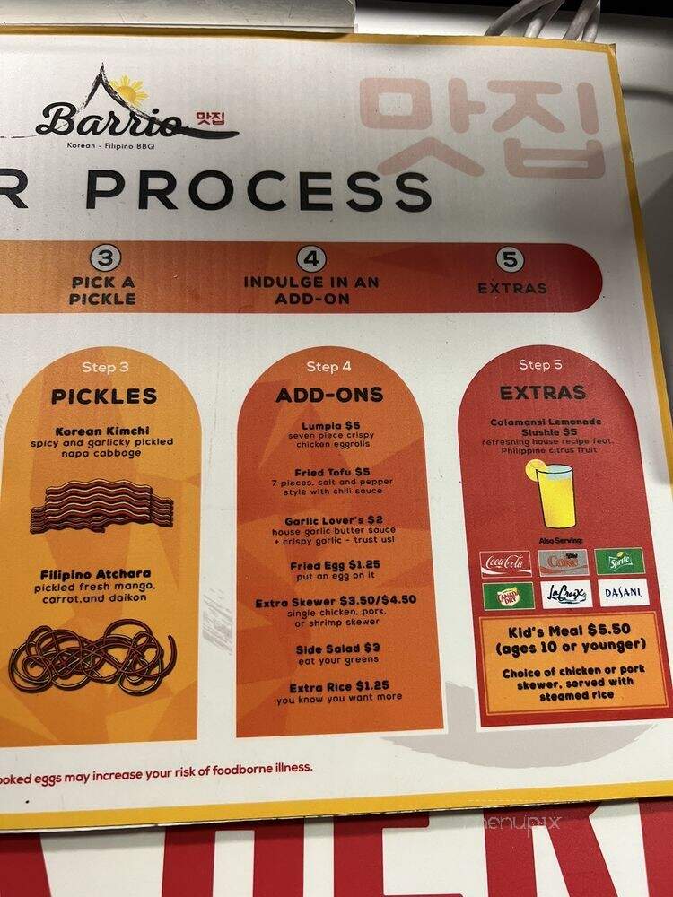 Barrio - Garden Grove, CA menu_pic