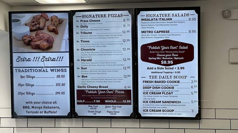 The Pizza Press - Sacramento, CA menu_pic