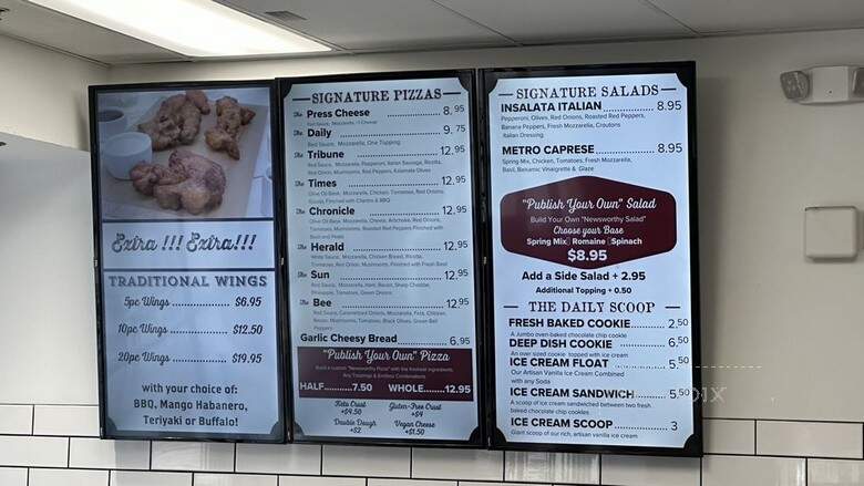 The Pizza Press - Sacramento, CA menu_pic