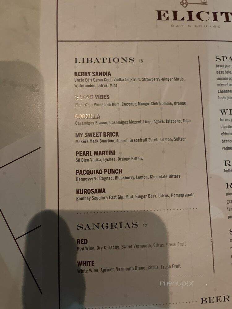 Elicit Bar & Lounge - El Cajon, CA menu_pic