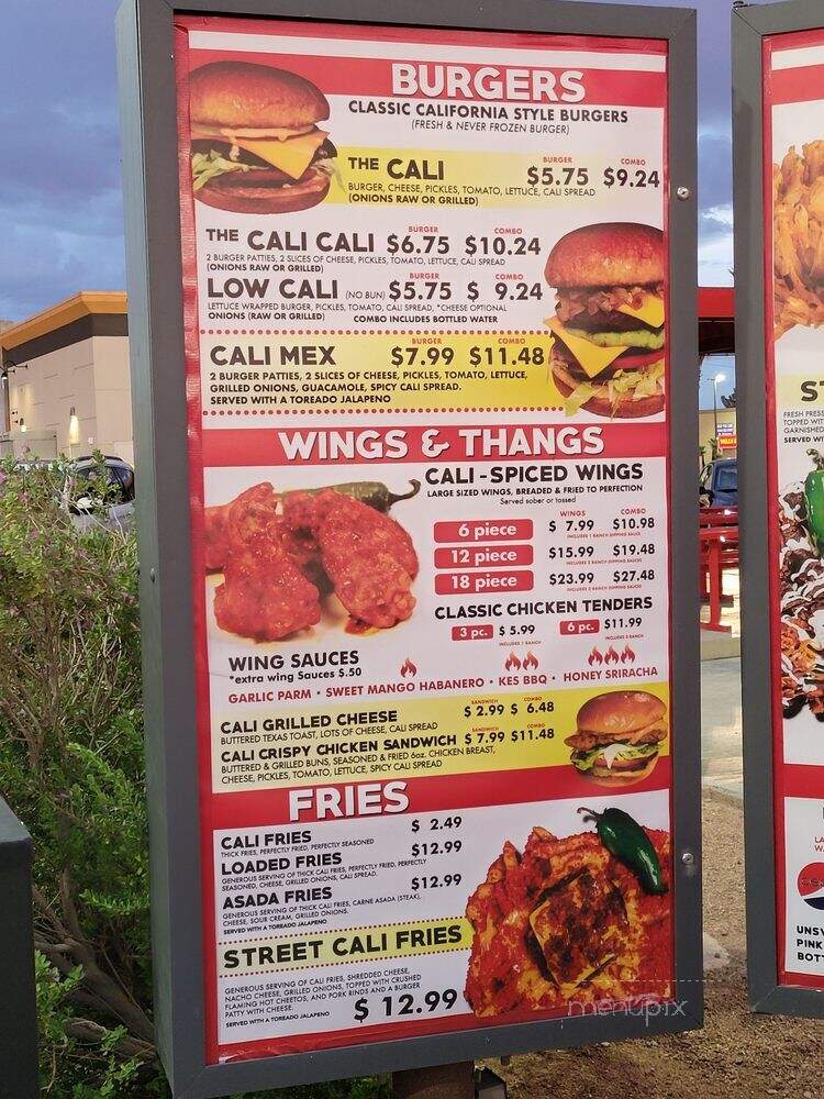 CaliBombs & Burgers - North Las Vegas, NV menu_pic