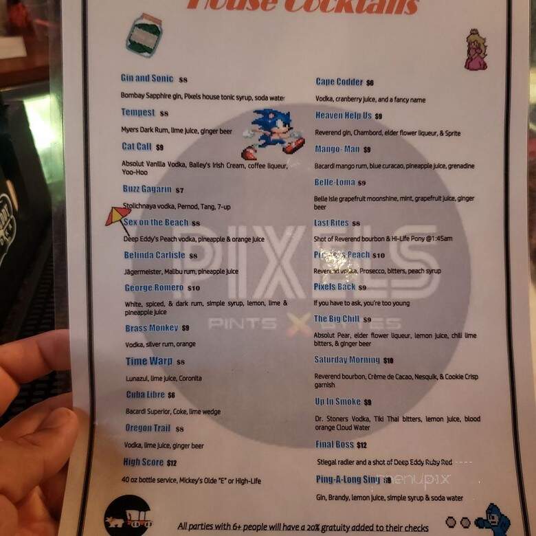 Pixels Pints & Bytes - Norfolk, VA menu_pic