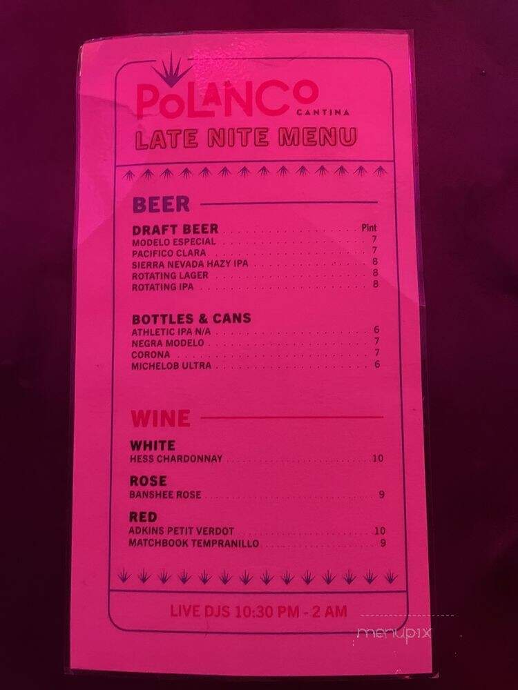 Polanco Cantina - Sacramento, CA menu_pic