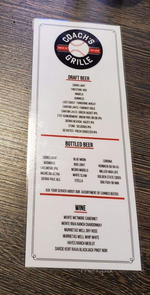 The Coach's Grille - Dublin, CA