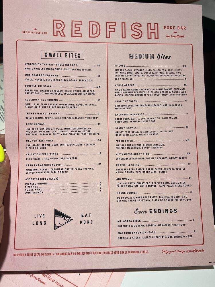 Redfish - Honolulu, HI menu_pic