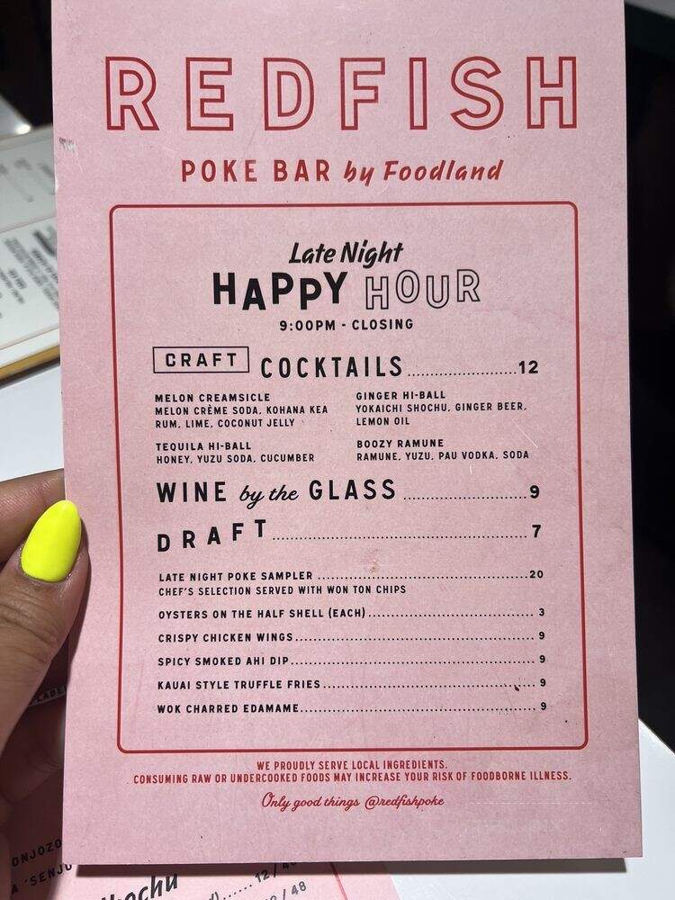 Redfish - Honolulu, HI menu_pic