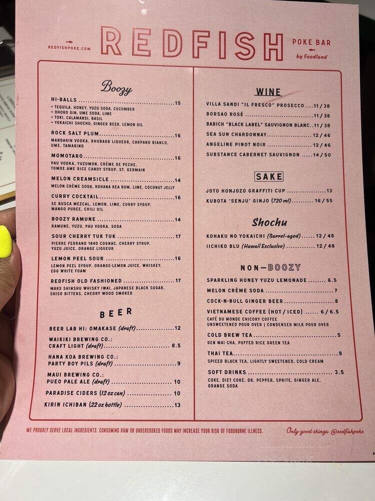 Redfish - Honolulu, HI menu_pic
