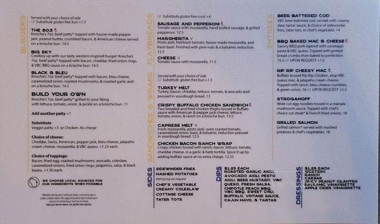 Vintage Brewing Co. Capitol East - Madison, WI menu_pic