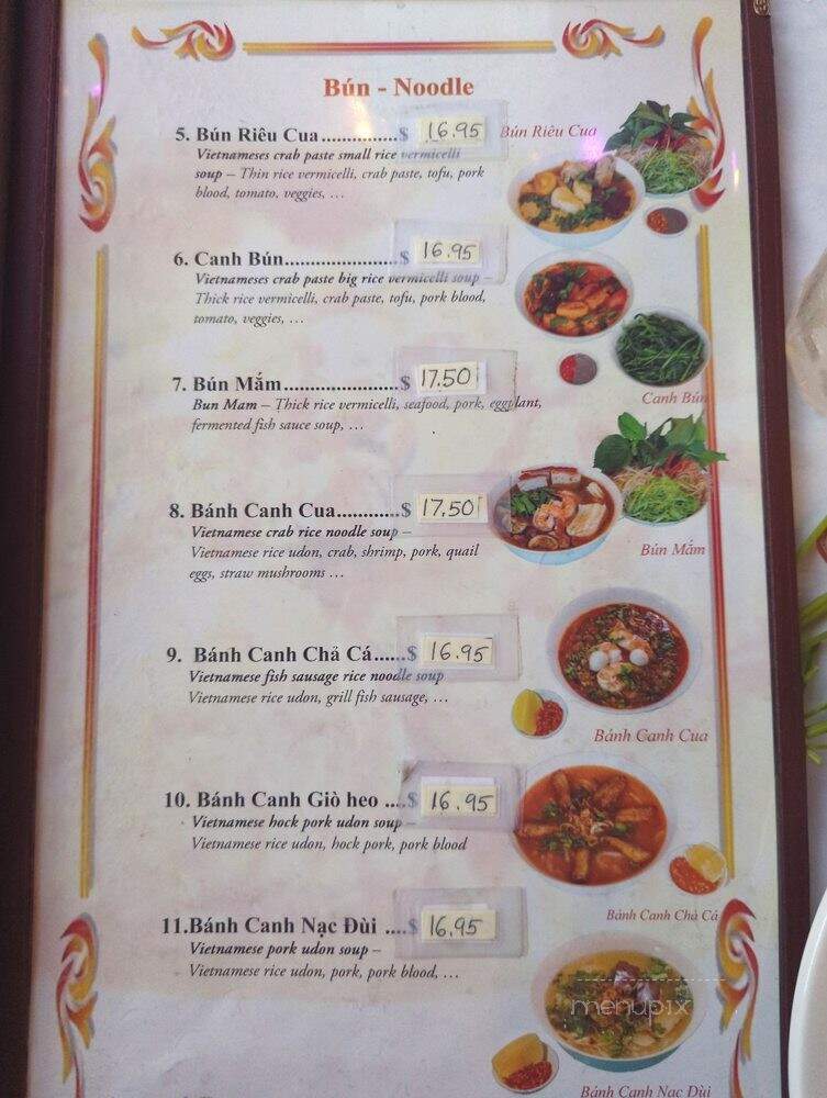 Bun Rieu Cua Tan Dinh - San Jose, CA menu_pic