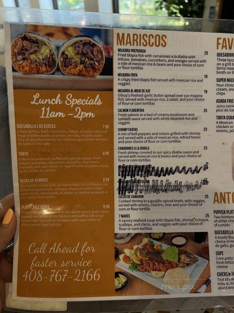 Los Cuates Buffet - Gilroy, CA menu_pic