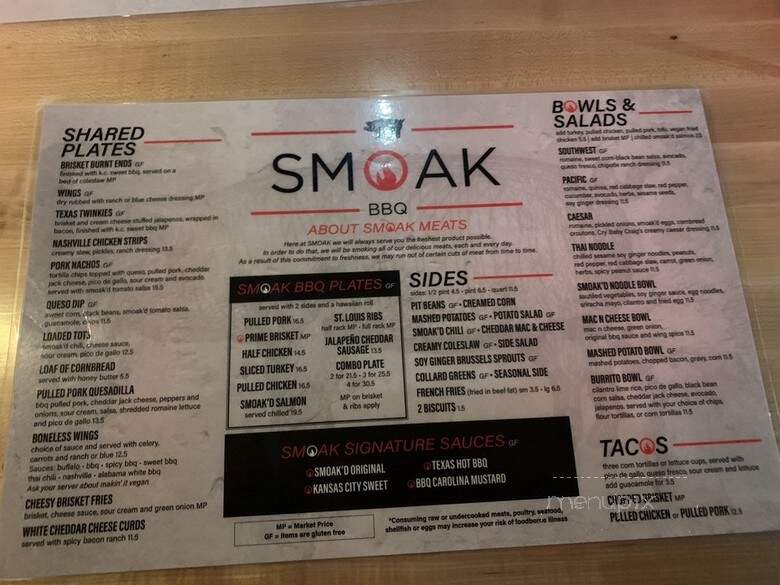 Smoak BBQ - Rochester, MN menu_pic