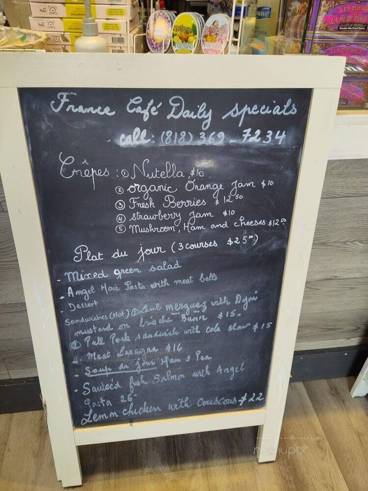 France Cafe - Glendale, CA menu_pic