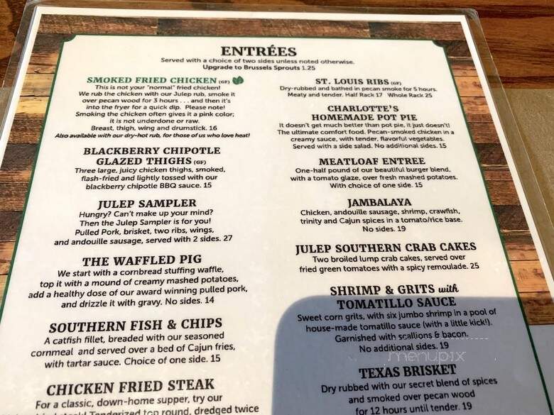 Julep Southern Kitchen & Bar - Annapolis, MD menu_pic