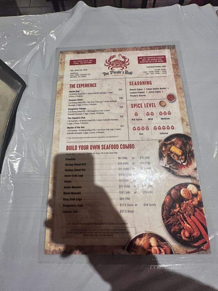 The Pirate's Boil - Smyrna, GA menu_pic