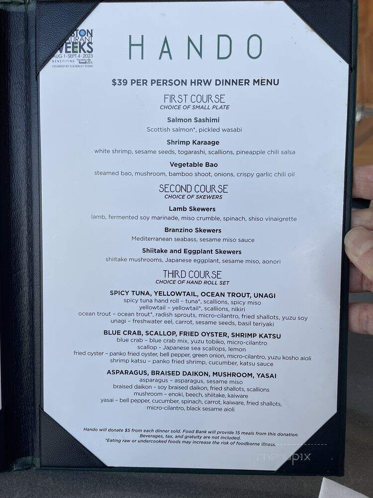 Hando - Houston, TX menu_pic