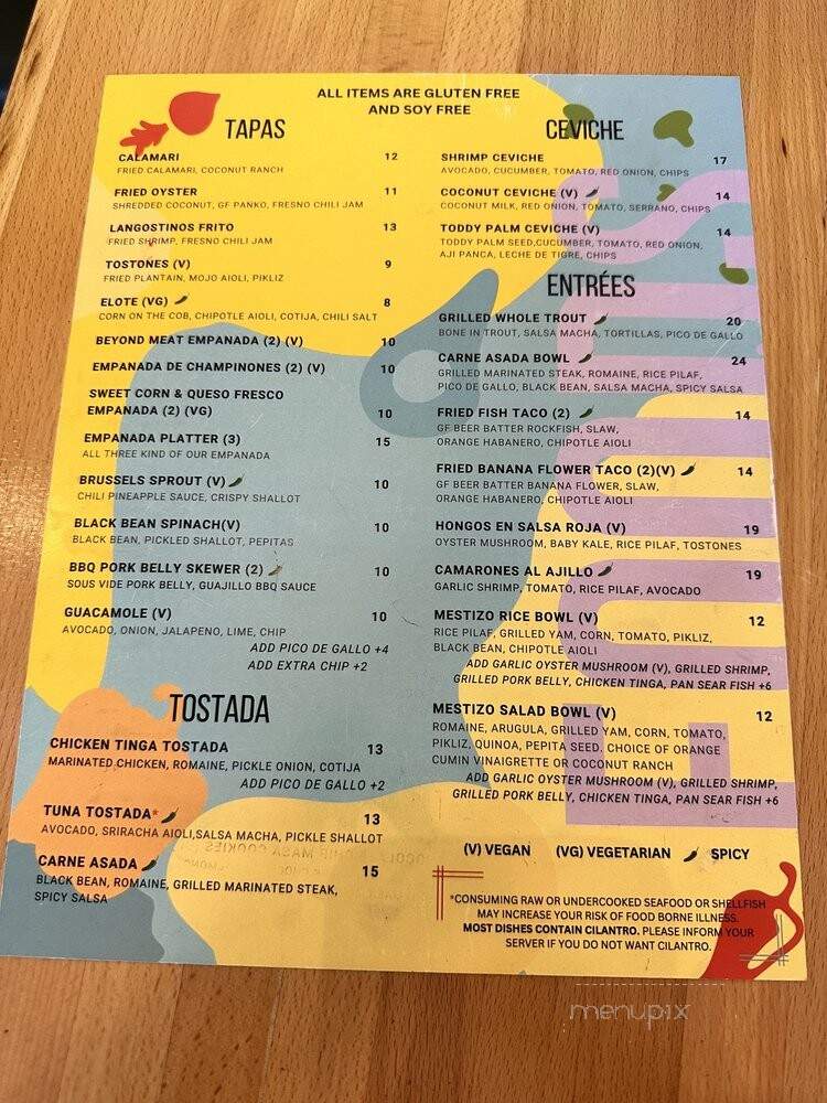 Mestizo - Portland, OR menu_pic