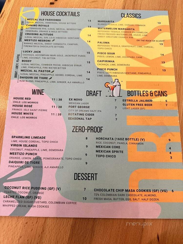 Mestizo - Portland, OR menu_pic
