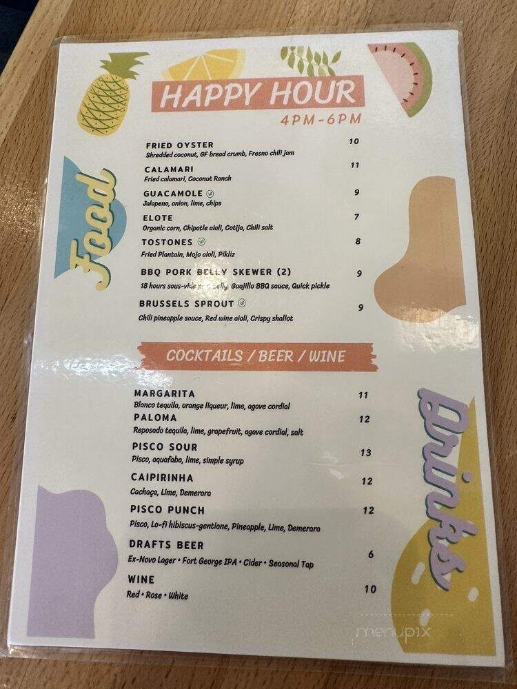 Mestizo - Portland, OR menu_pic