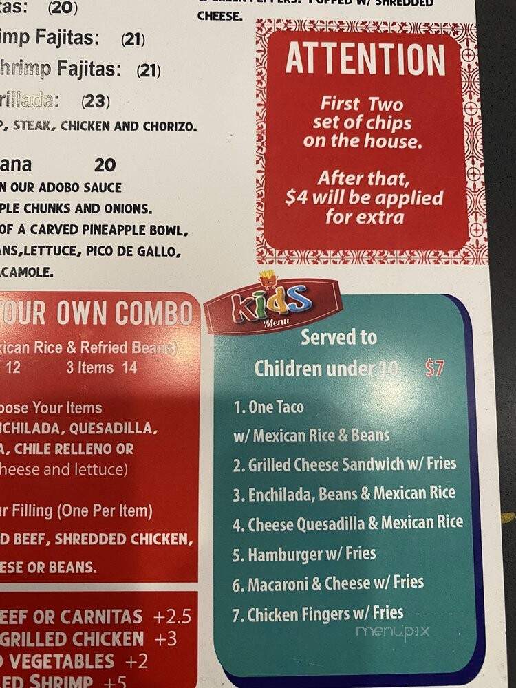 Salsas Cocina Mexicana and Cantina - St Johns, FL menu_pic