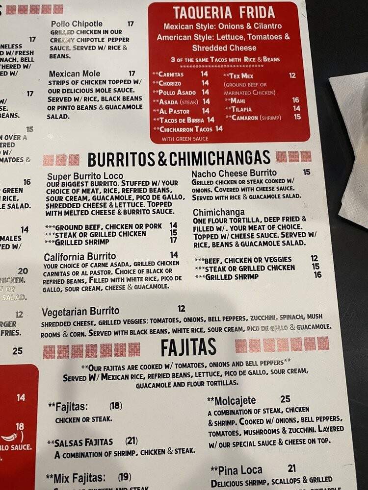 Salsas Cocina Mexicana and Cantina - St Johns, FL menu_pic