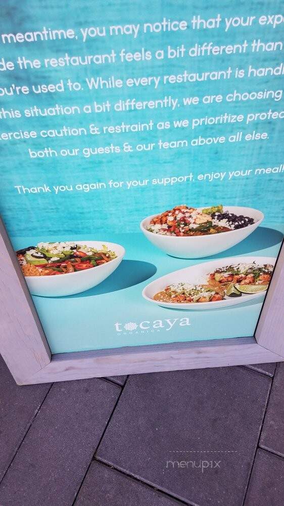 Tocaya Organica - Phoenix, AZ menu_pic