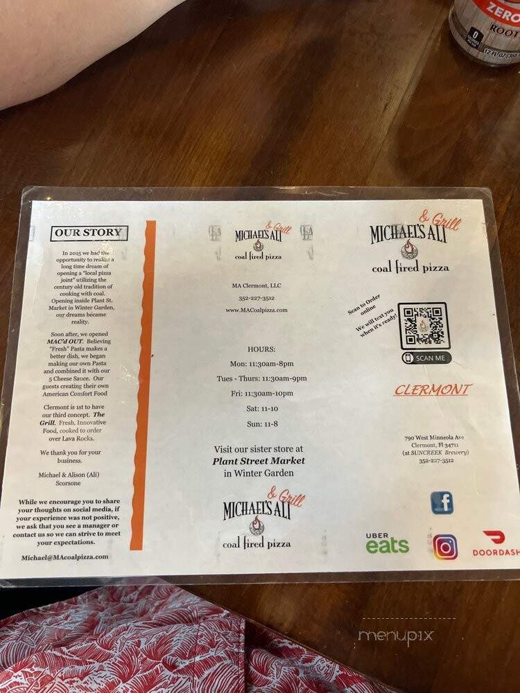 Michael's Ali Coal Fired Pizza - Clermont, FL menu_pic