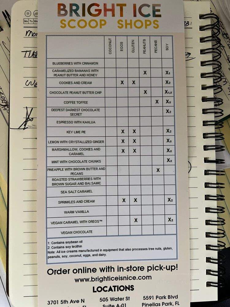 Bright Ice - St. Petersburg, FL menu_pic