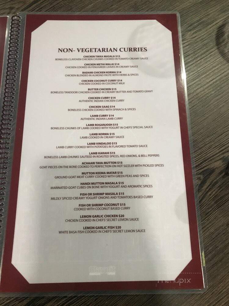 Claypit Indian cuisine - Sherman Oaks, CA menu_pic