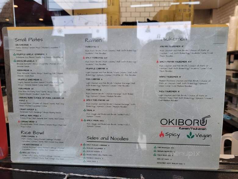 Okiboru Tsukemen & Ramen - Sandy Springs, GA menu_pic